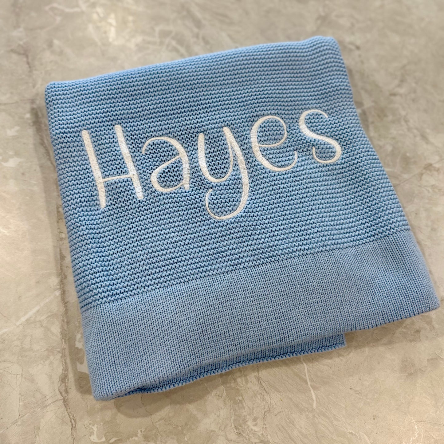 Knit Blanket- Baby Blue