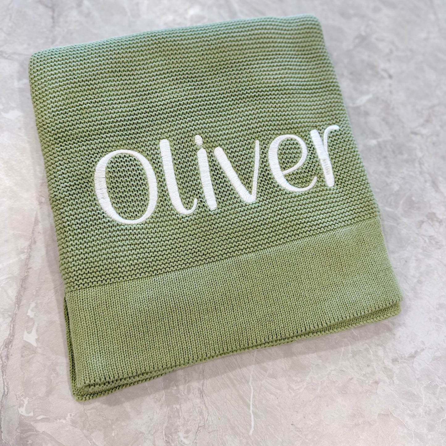 Knit Blanket- Sage Green