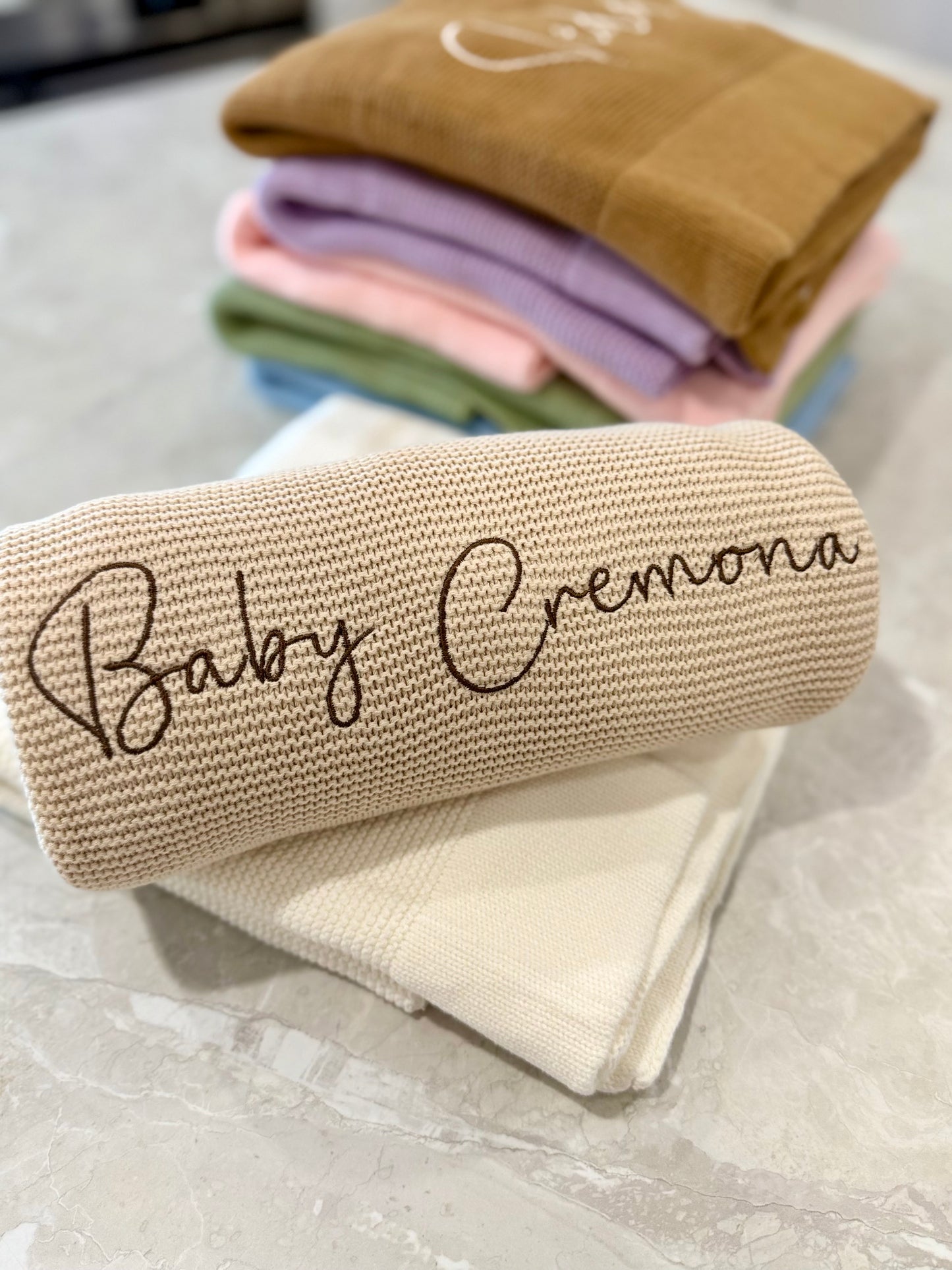 Knit Blanket- Latte
